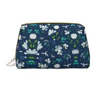Grass and Dove Trousse de maquillage en cuir avec fermeture éclair pour crayons et articles de toilette, blanc, Taille unique