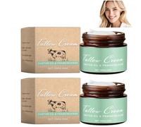 Grass-fed Beef Tallow Balm with Frankincense Cream,Grass-fed Beef Tallow with Frankincense Oil&Castor Oil,All-Natural Moisturizer for Face&Body,Deep Hydration,Skin Nourishment and Brightening (2PCS)