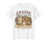 Grasse, France - Capitale du Parfum - Logo Mascotte Vintage T-Shirt