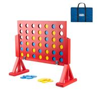 Grasshopper Games: Jeu de connexion géant de 10,2 cm en une rangée - Jeu de connexion classique, jeu en bois, jeu intérieur/extérieur, sac de voyage, activité de table de fête dans le jardin, à partir