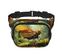 Grasshopper on a branch Sac banane imprimé multifonctionnel sac messager tendance unisexe sac de voyage sac de rangement sport