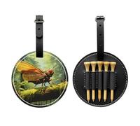 Grasshopper on a Branch Sac de rangement pour tees de golf Noir Design portable facile à organiser