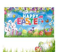 Grassland Arrière-plan de Pâques pour photographie - Fond de Pâques - Œufs colorés - Bannière d'œufs rustique de Grassland - Décorations d'anniversaire, portrait de nouveau-né