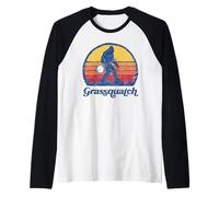 Grassquatch! Funny Bigfoot & Banjo Bluegrass Sasquatch Shirt Manche Raglan
