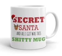 GrassVillage - Tasse en céramique avec inscription « I Had to Do Secret Santa and All I Got was This Shitty Mug », blanc, 313 ml