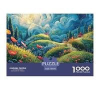 Grassy Hills with Flowears 1000 Pcs Carton Premium Lot de Puzzles Van-Gogh Style Rolling Hills Stimulant Et Éducatif Défi Unique Puzzles As Birthday Gifts 70x50cm/1000pcs