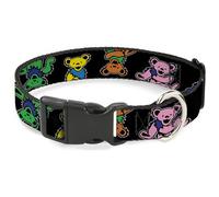 Grateful Dead Collier pour chien avec boucle en plastique Motif ours dansants Noir Multicolore 24,1 à 36,8 cm Largeur 1,3 cm