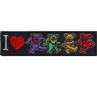 Grateful Dead - Ecusson à repasser "I Love Bears" - Coton RO3861 (Taille unique) (Noir)