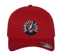 Grateful Dead Officiellement sous Licence Patch Casquette de Baseball Flexfit (Rouge), Small/Medium