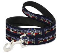 Grateful Dead Pet Laisse pour chien, Grateful Dead Dave's Picks Squelette Americana Bonus Art, 1,2 m de long et 1,3 cm de large