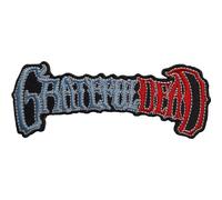 Grateful Dead - Rock Off officially licensed products Grateful Dead Patch Band Logo Nouveau Officiel Noir Woven Iron On 120 X 45Mm Size Accessory Size