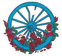 Grateful Dead Wheel and Roses Sticker / Decal 4.25-by-4 Inches
