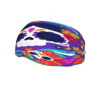 Grateful Retro Skull Flowers Dead Fashion Sports Decoration Bandeau Résistant à la Sueur, Bandeau Cheveux Respirant Évacuation de la transpiration Équipement Fitness Bandeaux pour Femmes Hommes Noir