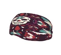 Grateful Retro Skull Flowers Dead Fashion Sports Decoration Bandeau Résistant à la Sueur, Bandeau Cheveux Respirant Évacuation de la transpiration Équipement Fitness Bandeaux pour Femmes Hommes Noir
