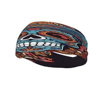 Grateful Retro Skull Flowers Dead Fashion Sports Decoration Bandeau Résistant à la Sueur, Bandeau Cheveux Respirant Évacuation de la transpiration Équipement Fitness Bandeaux pour Femmes Hommes Noir