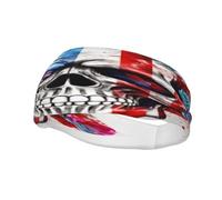 Grateful Retro Skull Flowers Dead Fashion Sports Decoration Bandeau Résistant à la Sueur, Bandeau Cheveux Respirant Évacuation de la transpiration Équipement Fitness Bandeaux pour Femmes Hommes Noir