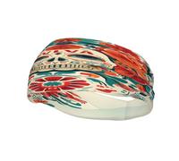 Grateful Retro Skull Flowers Dead Fashion Sports Decoration Bandeau Résistant à la Sueur, Bandeau Cheveux Respirant Évacuation de la transpiration Équipement Fitness Bandeaux pour Femmes Hommes Noir