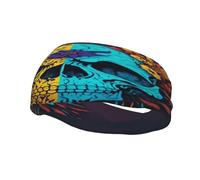 Grateful Retro Skull Flowers Dead Fashion Sports Decoration Bandeau Résistant à la Sueur, Bandeau Cheveux Respirant Évacuation de la transpiration Équipement Fitness Bandeaux pour Femmes Hommes Noir
