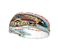 Grateful Retro Skull Flowers Dead Fashion Sports Decoration Bandeau Résistant à la Sueur, Bandeau pour Cheveux Respirant Évacuation de la Sueur Équipement Fitness Bandeaux pour Femmes Hommes