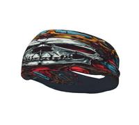 Grateful Retro Skull Flowers Dead Fashion Sports Decoration Bandeau Résistant à la Sueur, Bandeau pour Cheveux Respirant Évacuation de la Sueur Équipement Fitness Bandeaux pour Femmes Hommes