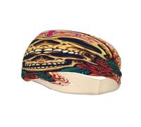 Grateful Retro Skull Flowers Dead Fashion Sports Decoration Bandeau Résistant à la Sueur, Bandeau pour Cheveux Respirant Évacuation de la Sueur Équipement Fitness Bandeaux pour Femmes Hommes