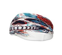 Grateful Retro Skull Flowers Dead Fashion Sports Decoration Bandeau Résistant à la Sueur, Bandeau pour Cheveux Respirant Évacuation de la Sueur Équipement Fitness Bandeaux pour Femmes Hommes