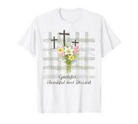 Grateful Thankful Blessed Christian Faith Fleurs de Pâques T-Shirt
