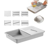 Graters for the Kitchen with a Container - Multifunctional Potato Cutter & Vegetable Peeler - Kitcchen Grater Weith Cutting Inserts & Hand Protection - Ideal Fr Cheese, Carrots, Salad & Camping