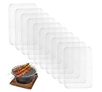 Grates de Grill jetables de 10pcs, Maillot Grill en Aluminium antiadhésif 15 x 12 Pouces pour Les Pique-niques Barbecue en Plein air