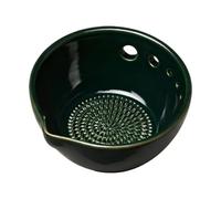 Grating Bowl - White, 5-Hole Handmade Resin, Grater Plate With Drainage Port, Ceramic Food Grater, Non-Slip Base, 8 Inch Diameter, 2 Inch Depth | Vegetable, Fruit, Kale, Chard, Collard Greens, Home Ki