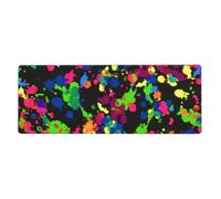 GRatka Arc-en-Ciel d'éclaboussures de Peinture néon,Grand Tapis de Souris pour Bureau, Clavier d'ordinateur, avec Base en Caoutchouc antidérapante, 30 x 80 cm