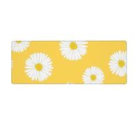 GRatka Aster Blanc Marguerite Jaune,Grand Tapis de Souris pour Bureau, Clavier d'ordinateur, avec Base en Caoutchouc antidérapante, 30 x 80 cm