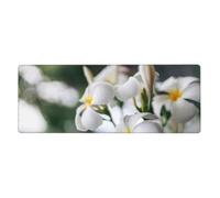 GRatka Belles Fleurs de frangipanier Blanc Wake Plumeria,Grand Tapis de Souris pour Bureau, Clavier d'ordinateur, avec Base en Caoutchouc antidérapante, 30 x 80 cm