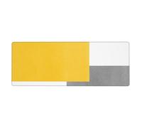 GRatka Bloc géométrique Jaune Gris Blanc,Grand Tapis de Souris pour Bureau, Clavier d'ordinateur, avec Base en Caoutchouc antidérapante, 30 x 80 cm