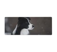 GRatka Border Collie Chien Spotted Snow,Grand Tapis de Souris pour Bureau, Clavier d'ordinateur, avec Base en Caoutchouc antidérapante, 30 x 80 cm