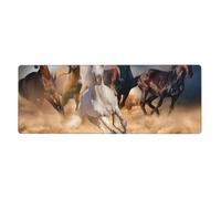 GRatka Cheval Sauvage Courant Contre Une tempête de Sable,Grand Tapis de Souris pour Bureau, Clavier d'ordinateur, avec Base en Caoutchouc antidérapante, 30 x 80 cm