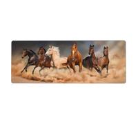 GRatka Chevaux Bruns au Galop dans Le désert imprimés,Grand Tapis de Souris pour Bureau, Clavier d'ordinateur, avec Base en Caoutchouc antidérapante, 30 x 80 cm