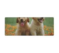 GRatka Chiots Labrador Retriever Jaune,Grand Tapis de Souris pour Bureau, Clavier d'ordinateur, avec Base en Caoutchouc antidérapante, 30 x 80 cm