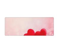 GRatka Cœur Rouge imprimé à Paillettes Roses,Grand Tapis de Souris pour Bureau, Clavier d'ordinateur, avec Base en Caoutchouc antidérapante, 30 x 80 cm