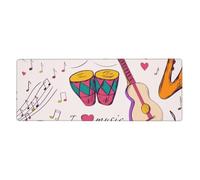 GRatka Disques de Musique Blues Music is My Life Theme,Grand Tapis de Souris pour Bureau, Clavier d'ordinateur, avec Base en Caoutchouc antidérapante, 30 x 80 cm
