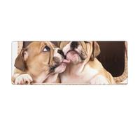 GRatka Embrasser des Chiots bouledogues Anglais,Grand Tapis de Souris pour Bureau, Clavier d'ordinateur, avec Base en Caoutchouc antidérapante, 30 x 80 cm