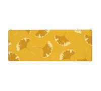 GRatka Feuilles de Ginkgo Fleuries sur Ocre Jaune,Grand Tapis de Souris pour Bureau, Clavier d'ordinateur, avec Base en Caoutchouc antidérapante, 30 x 80 cm