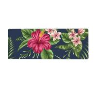 GRatka Fleurs Tropicales Frangipanier Hibiscus Nature,Grand Tapis de Souris pour Bureau, Clavier d'ordinateur, avec Base en Caoutchouc antidérapante, 30 x 80 cm