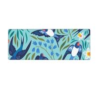 GRatka Hirondelles Volantes Fleurs de Printemps,Grand Tapis de Souris pour Bureau, Clavier d'ordinateur, avec Base en Caoutchouc antidérapante, 30 x 80 cm