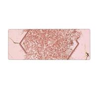 GRatka Paillettes d'or Rose avec Un Losange Rouge brunâtre,Grand Tapis de Souris pour Bureau, Clavier d'ordinateur, avec Base en Caoutchouc antidérapante, 30 x 80 cm
