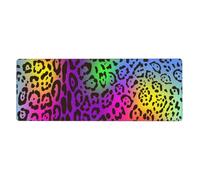 GRatka Peau de Jaguar Arc-en-Ciel,Grand Tapis de Souris pour Bureau, Clavier d'ordinateur, avec Base en Caoutchouc antidérapante, 30 x 80 cm