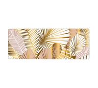 GRatka Plante Tropicale en doré,Grand Tapis de Souris pour Bureau, Clavier d'ordinateur, avec Base en Caoutchouc antidérapante, 30 x 80 cm