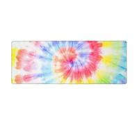 GRatka Tourbillon en Spirale Arc-en-Ciel tie-Dye,Grand Tapis de Souris pour Bureau, Clavier d'ordinateur, avec Base en Caoutchouc antidérapante, 30 x 80 cm