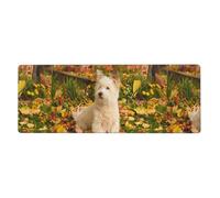 GRatka Westie Automne West Highland White Terrier Chiens,Grand Tapis de Souris pour Bureau, Clavier d'ordinateur, avec Base en Caoutchouc antidérapante, 30 x 80 cm