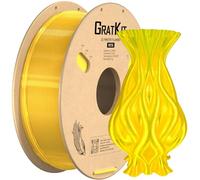 GratKit Filament PETG 1.75mm pour Imprimante 3D, 1KG Jaune Transparent